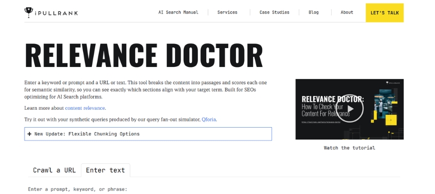 Example web page used in a content audit to benchmark messaging, content quality, and SEO positioning against competitors.