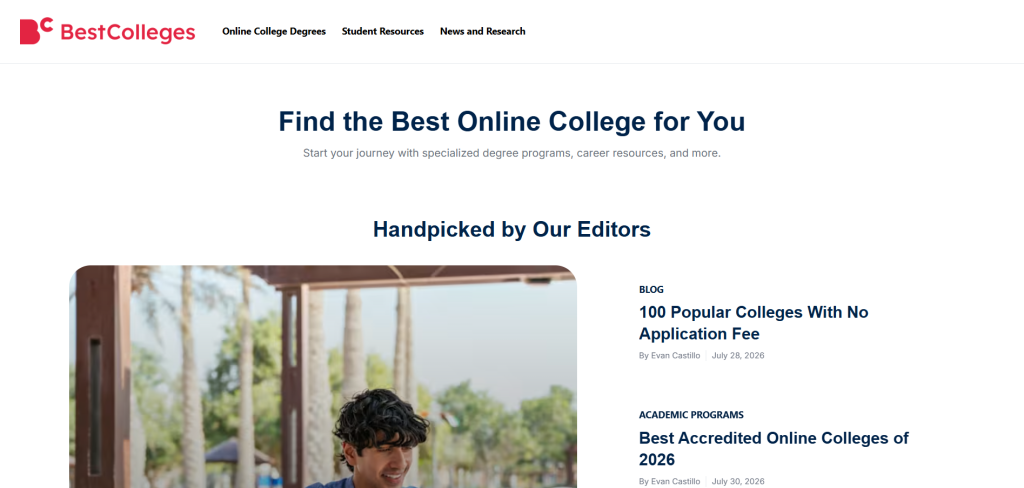 best colleges home page